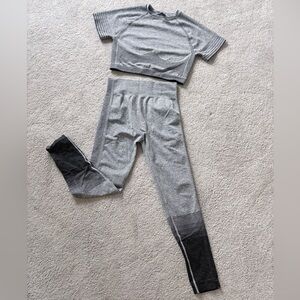 Amazon Gray and Black Leggings Set NWOT